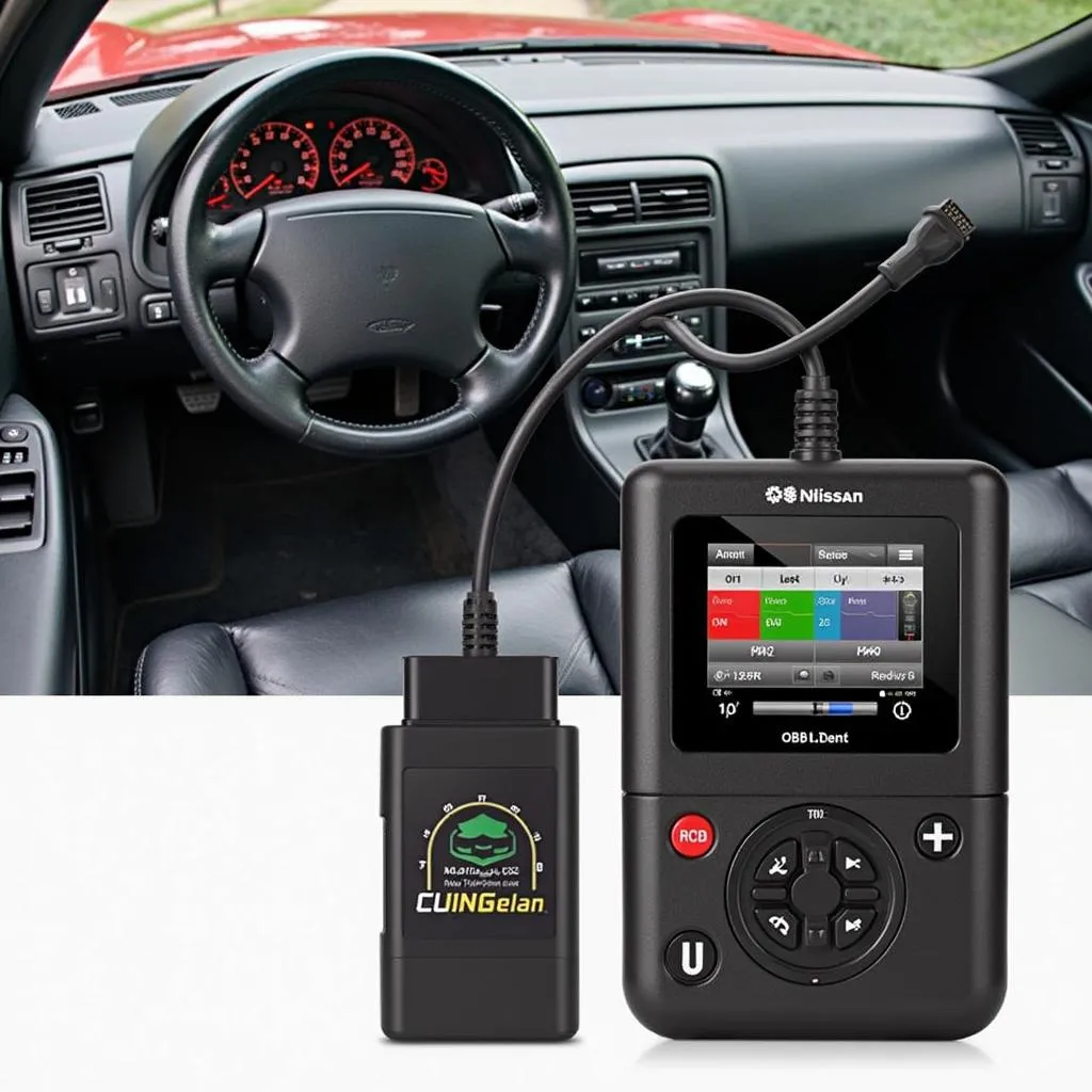 Lecteur OBD connecté à une Nissan 300zx