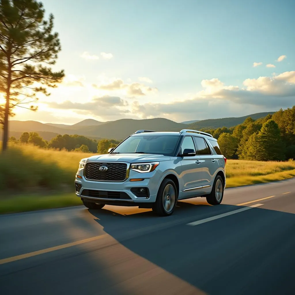 Location de voiture dans le Connecticut avec un paysage pittoresque en arrière-plan