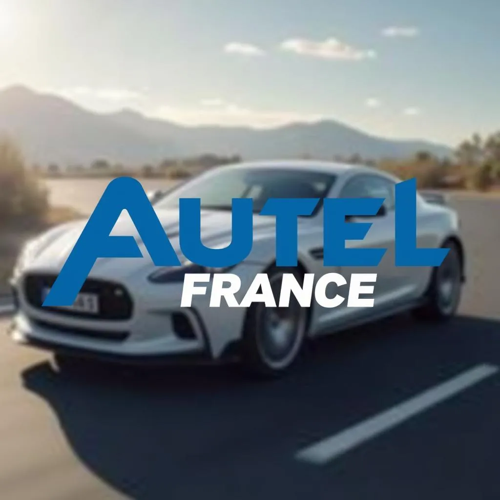 Logo Autel France sur fond de voiture de sport