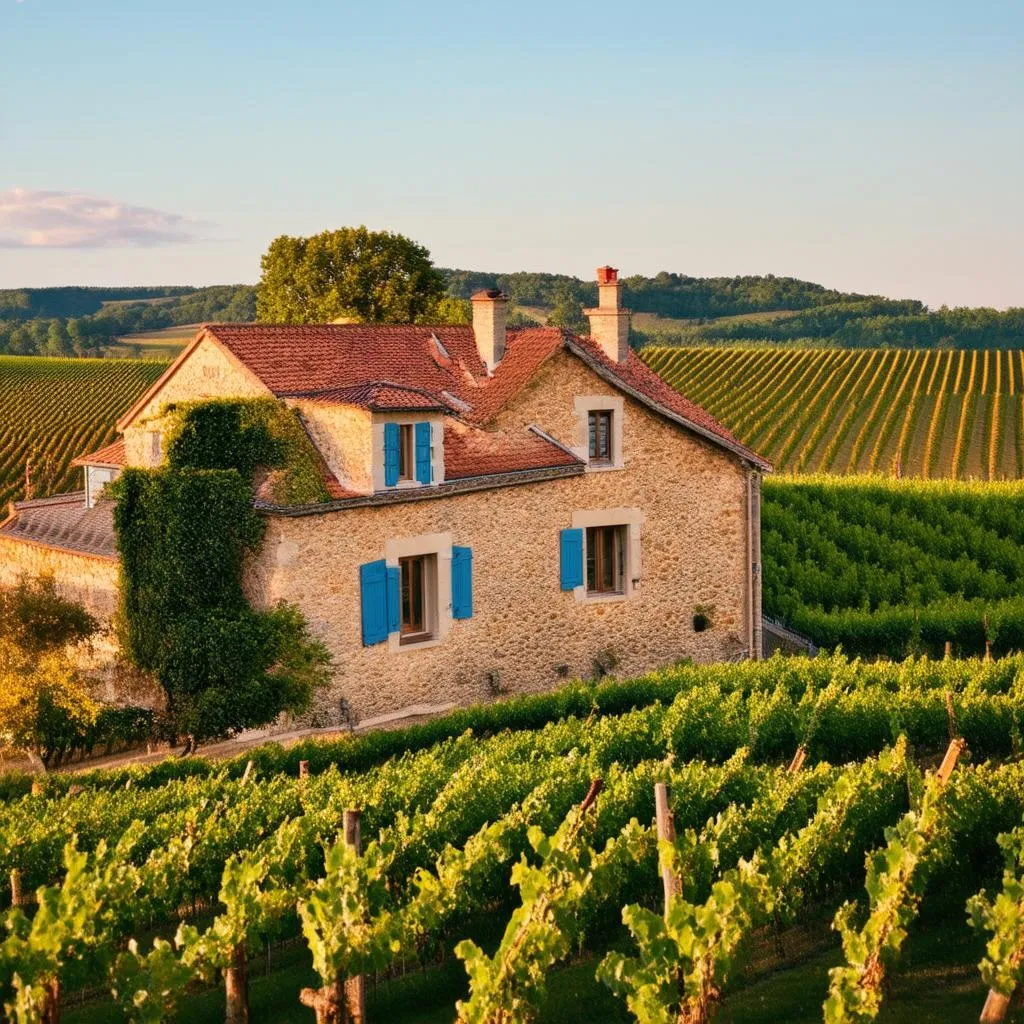 Maison en pierre dorée dans le Beaujolais