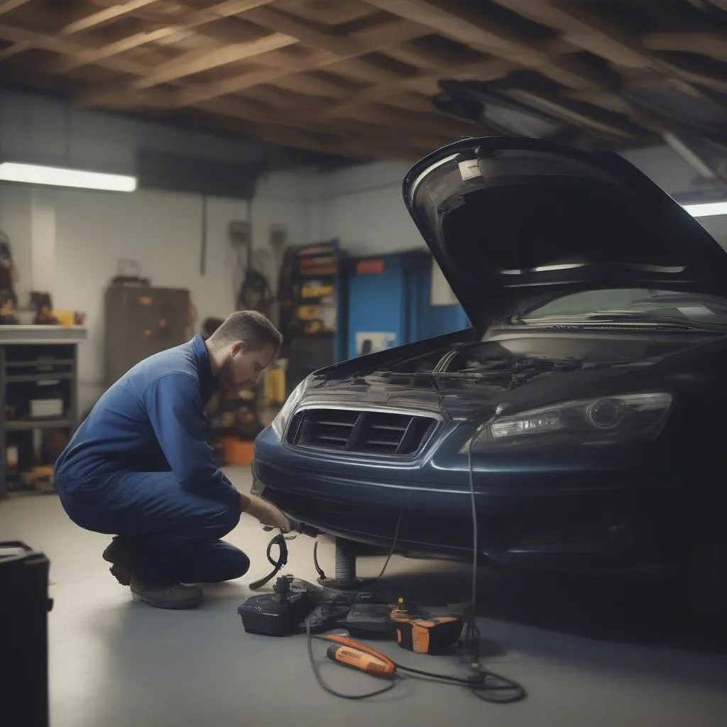 Mécanicien dans un garage