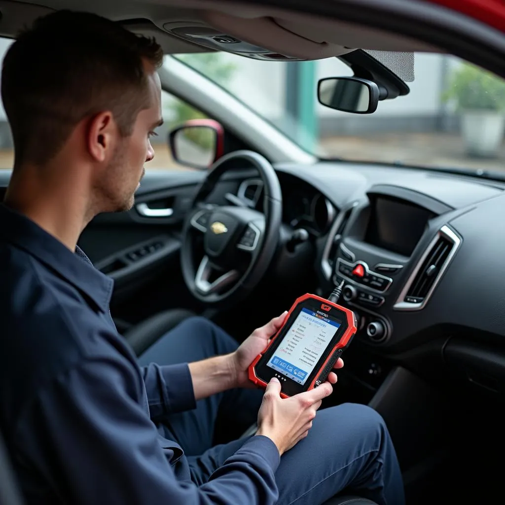 Vérification de l'airbag d'une voiture avec un outil de diagnostic Autel