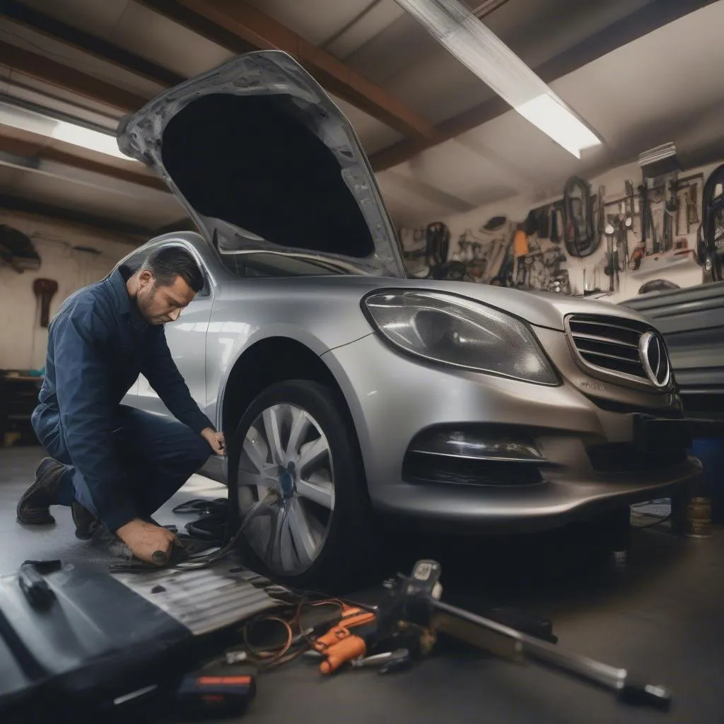 mécanicien voiture atelier