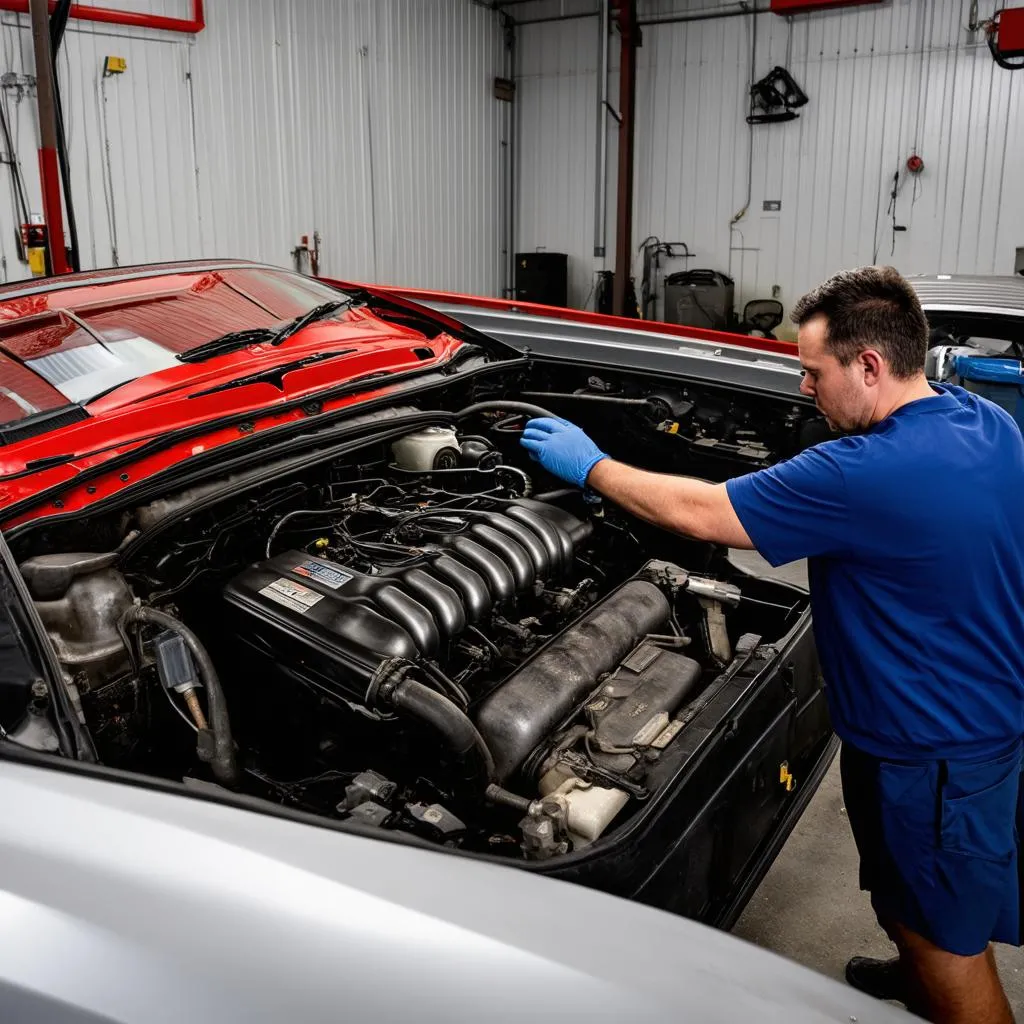 Inspection d'une voiture de sport