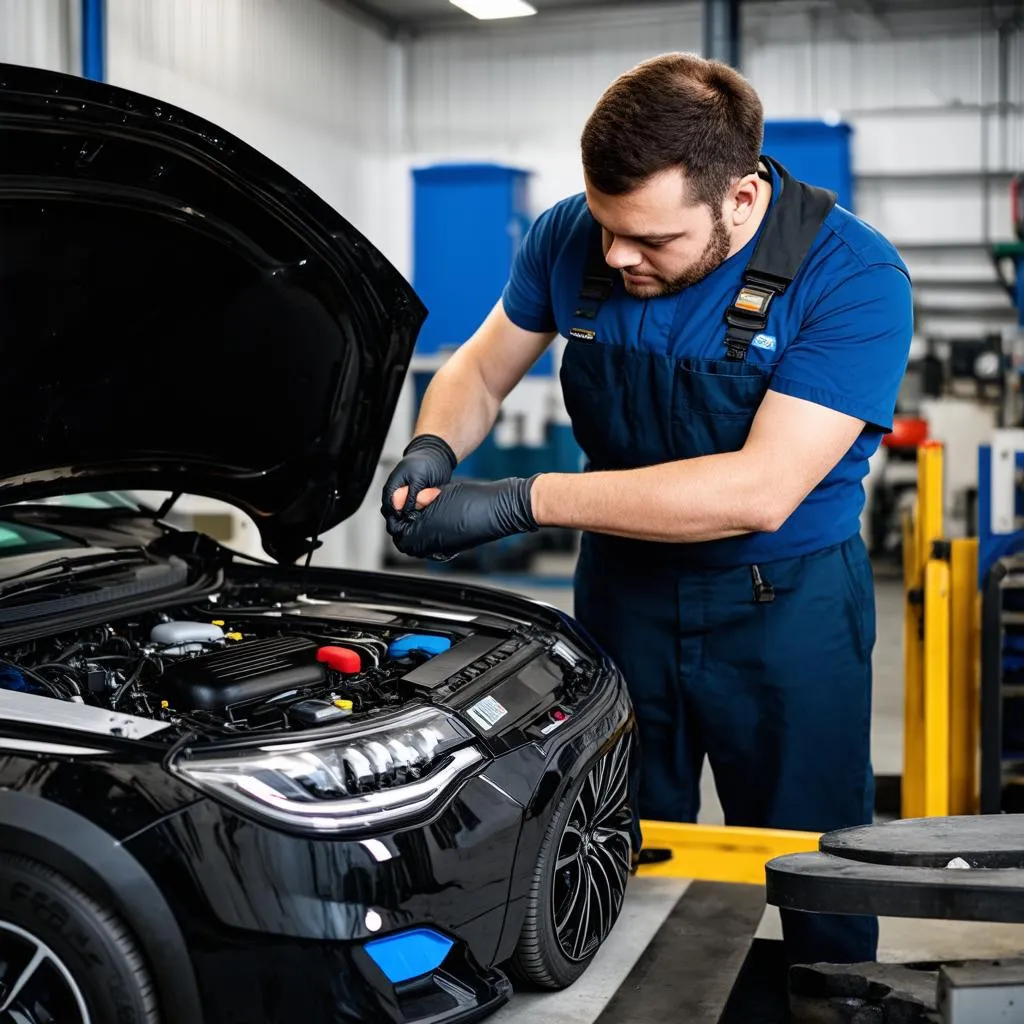 Mechanic Working on EV