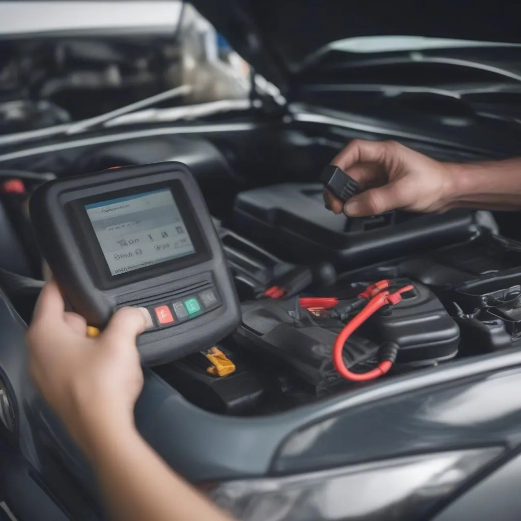 Mechanic Using OBD Tool