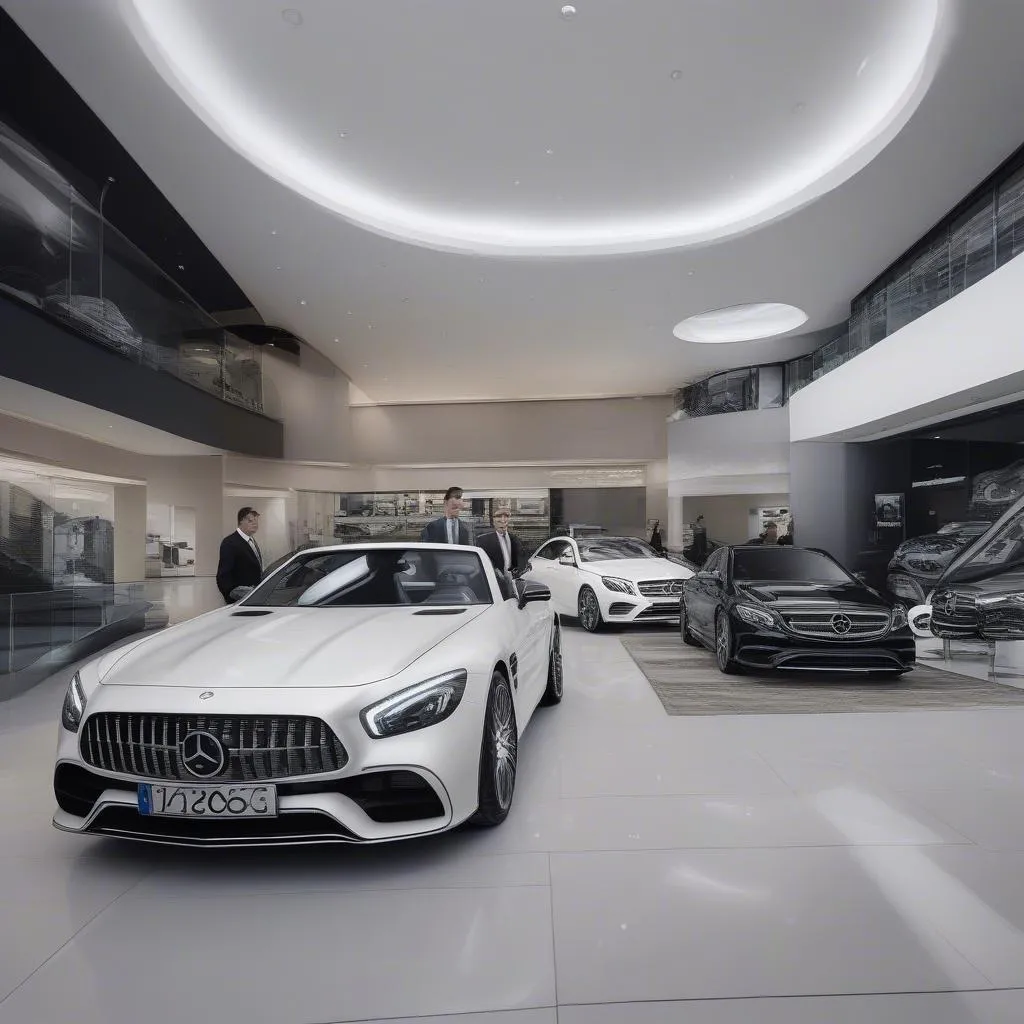 Intérieure d'une concession Mercedes-Benz