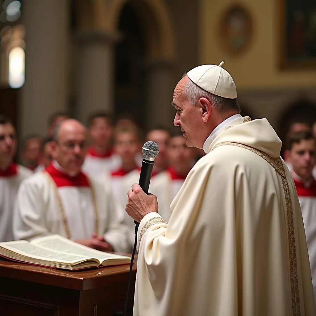 Message du Pape aux servants d'autel dans une église