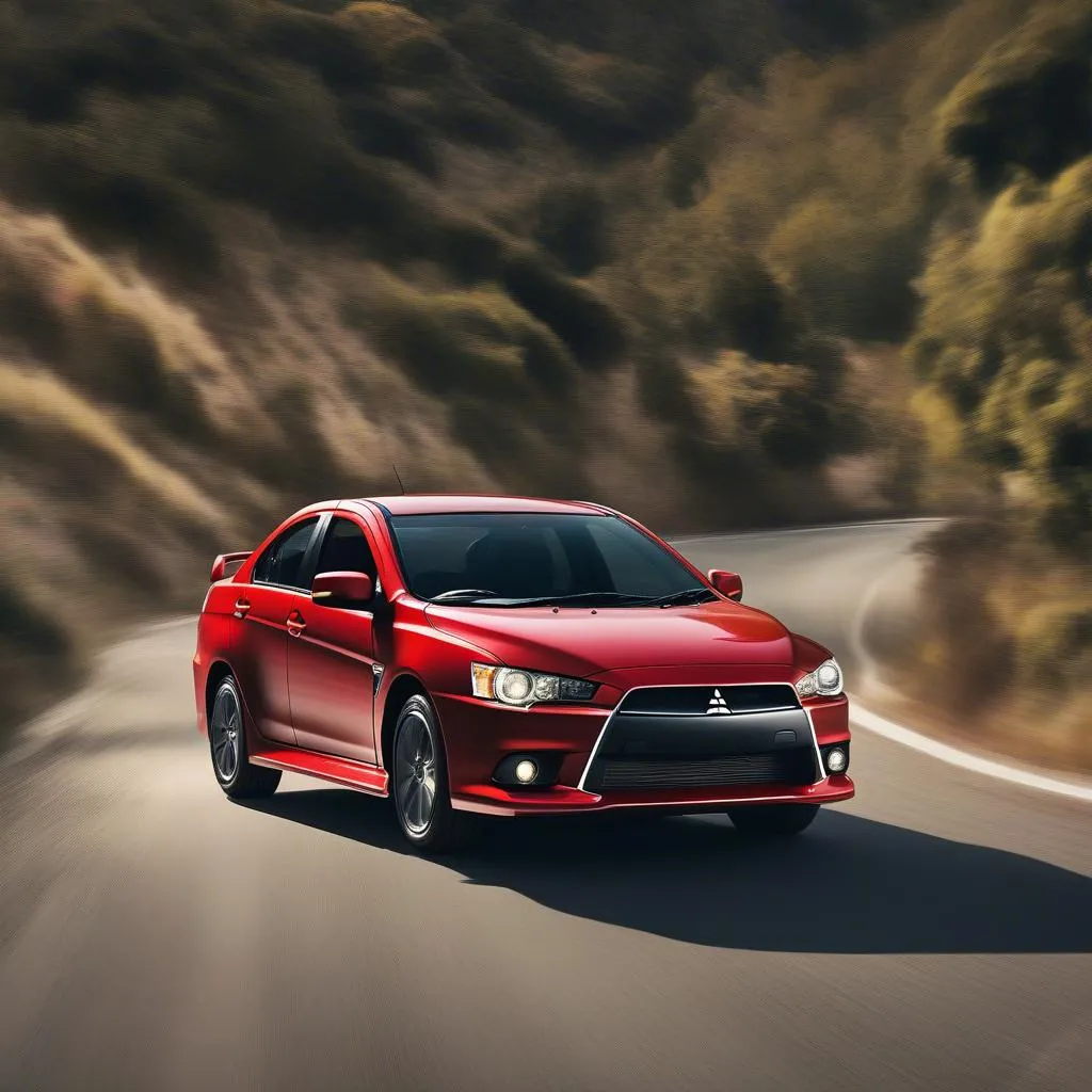 Mitsubishi Lancer sur la route