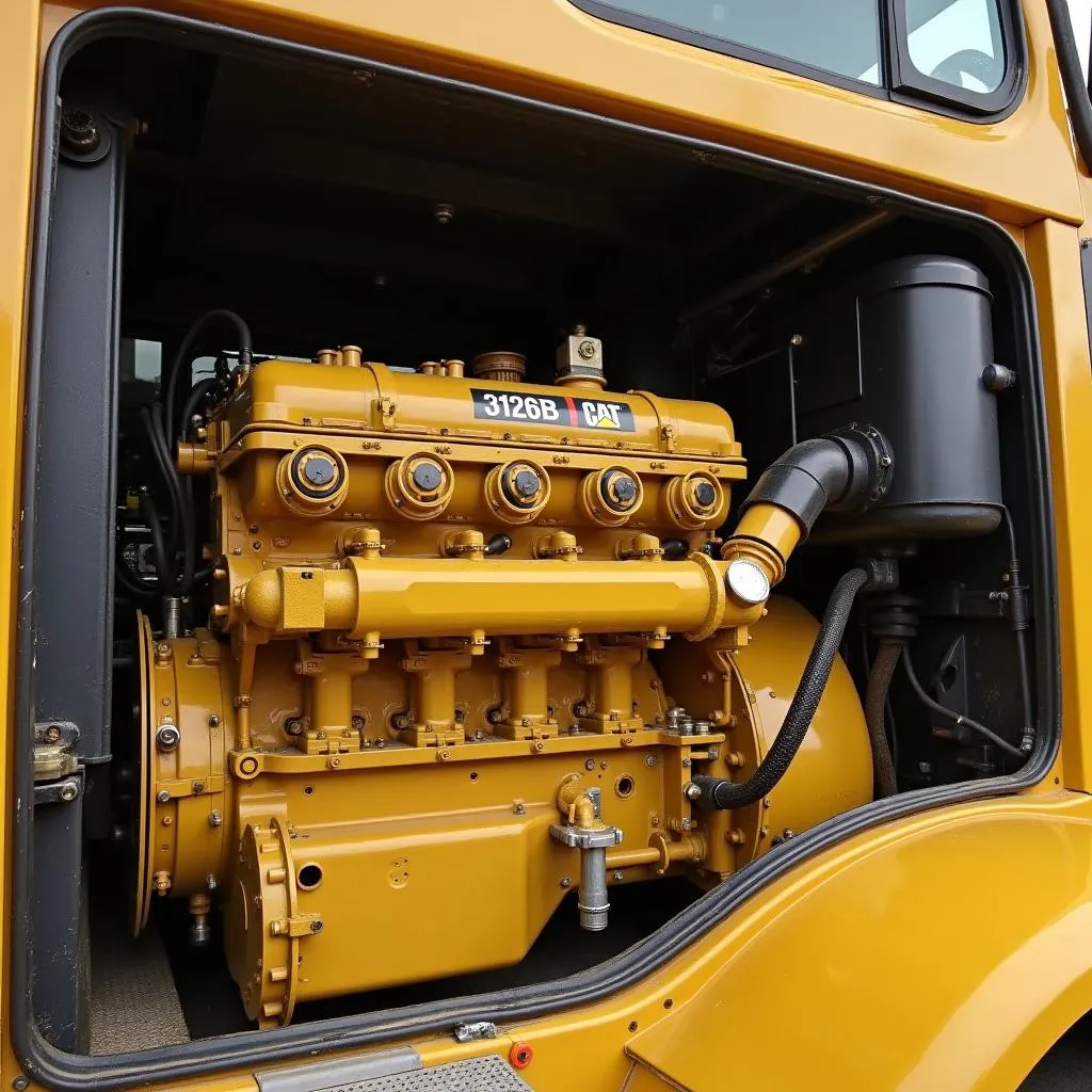 Moteur Caterpillar 3126B dans un camion