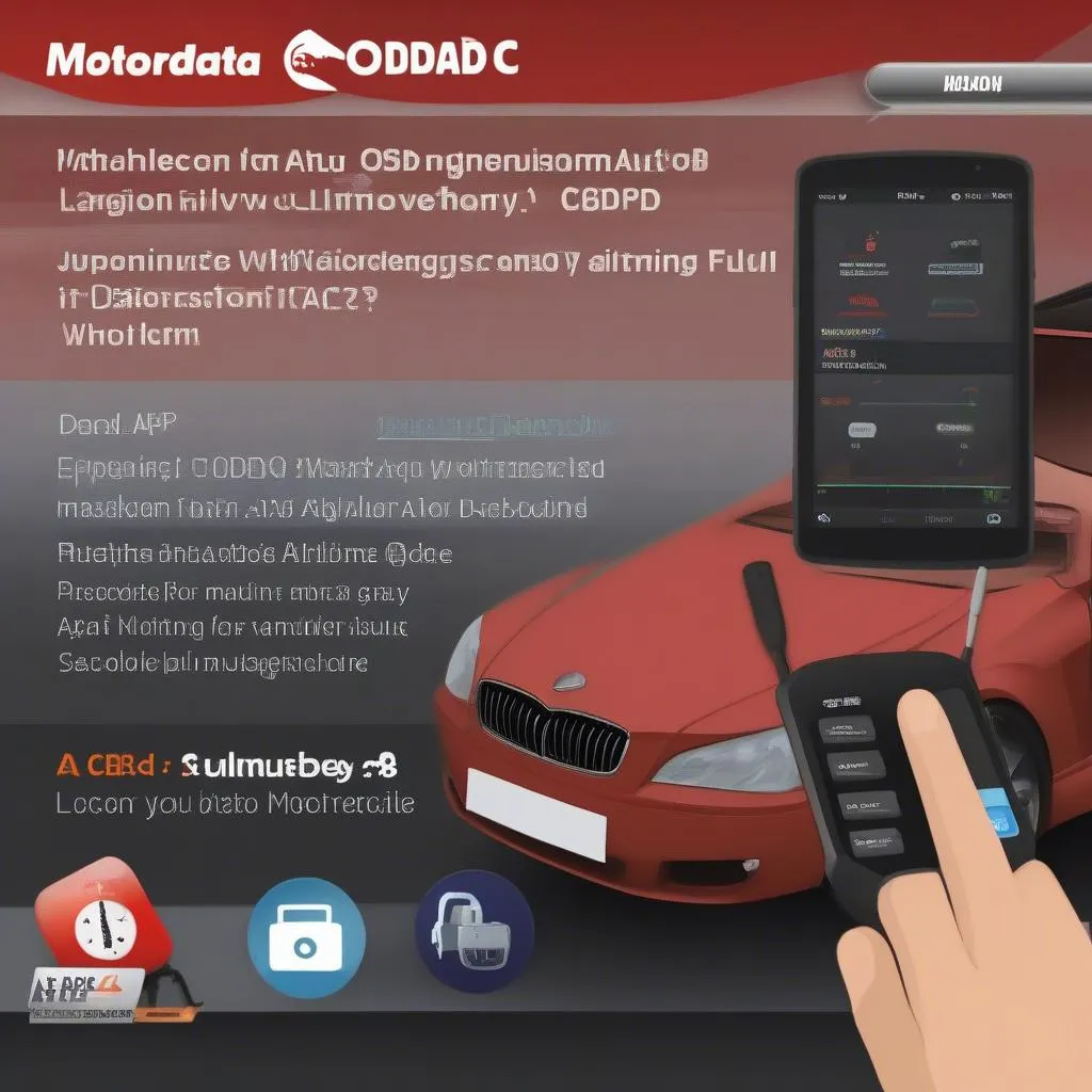 Un mécanicien utilise Motordata Obd Full Apk pour diagnostiquer un véhicule