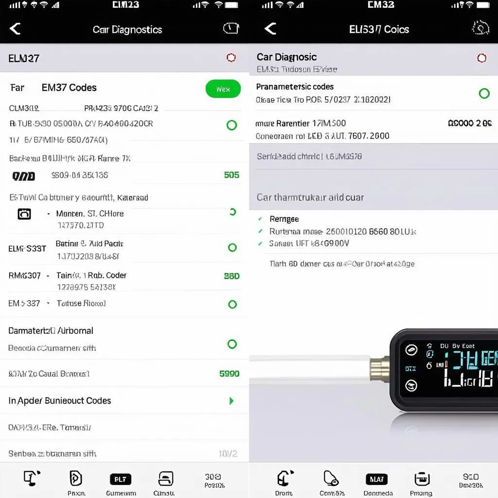 Interface de l'application OBD