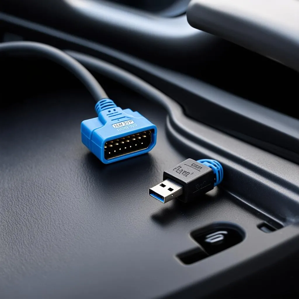 OBD Elm327 USB connected to car