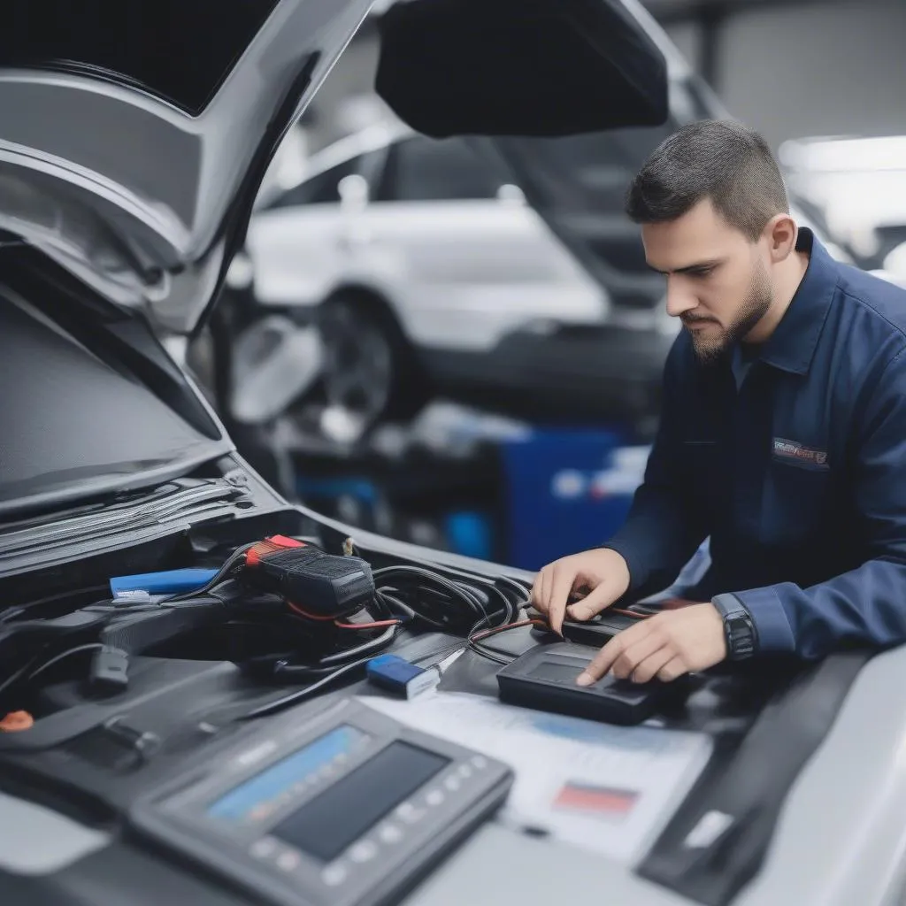 Convertisseur de fichiers OBD utilisé par un mécanicien