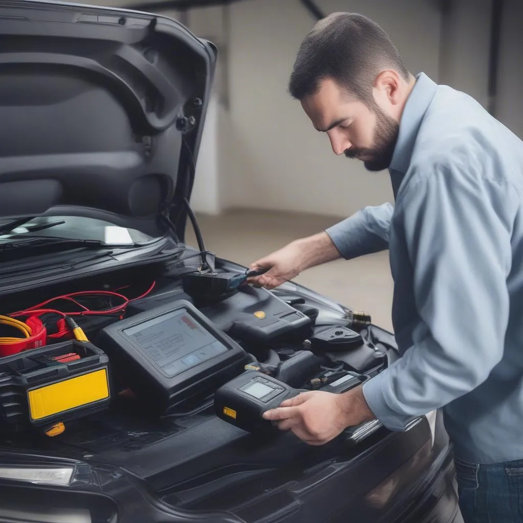 Scanner OBD connecté à une voiture