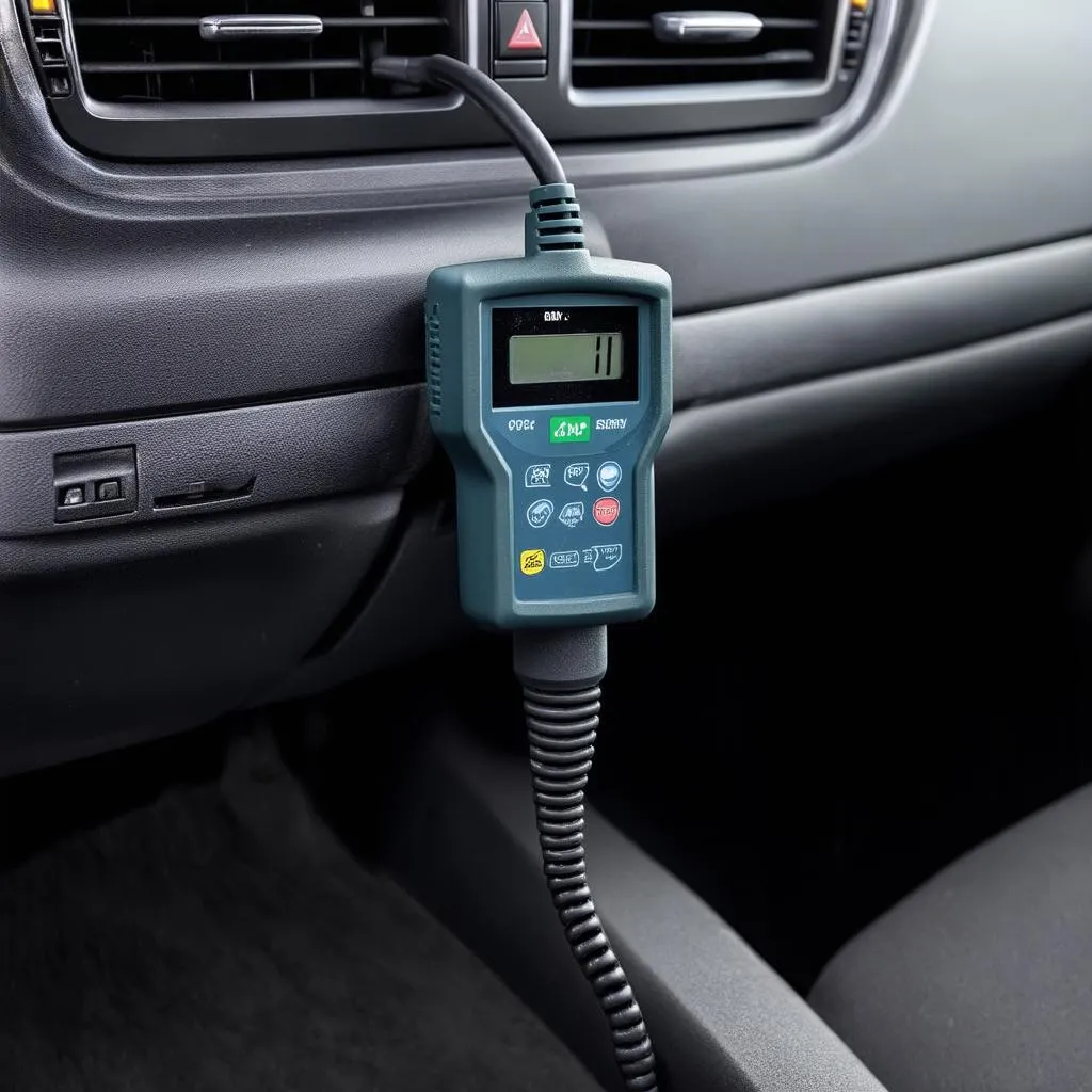 OBD scanner connected to a car