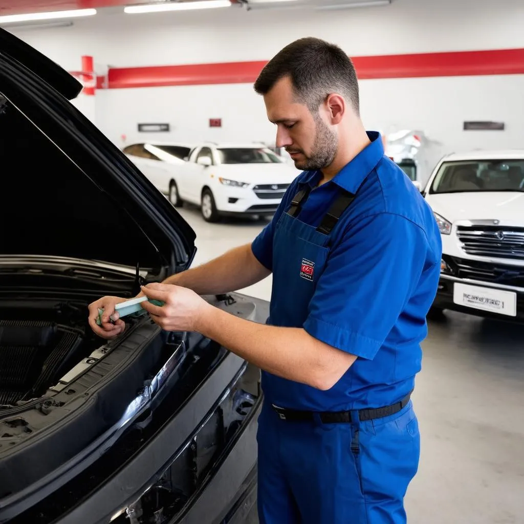 Inspection d'une voiture d'occasion