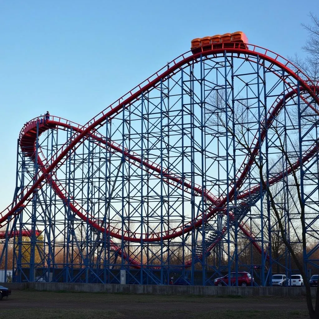 Montagnes russes au parc d'attraction de Saint-Laurent-des-Autels