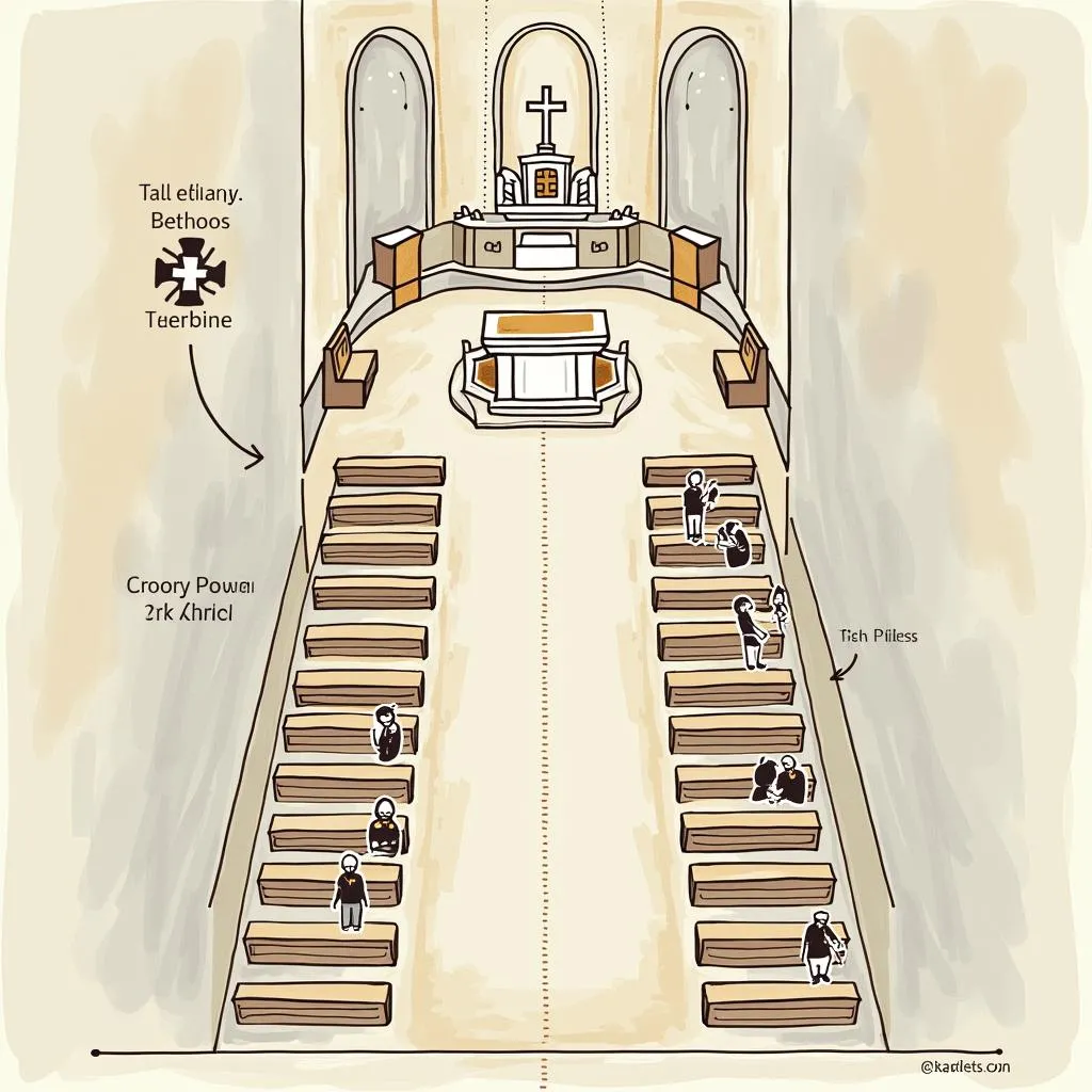 Plan église servants autel disposition