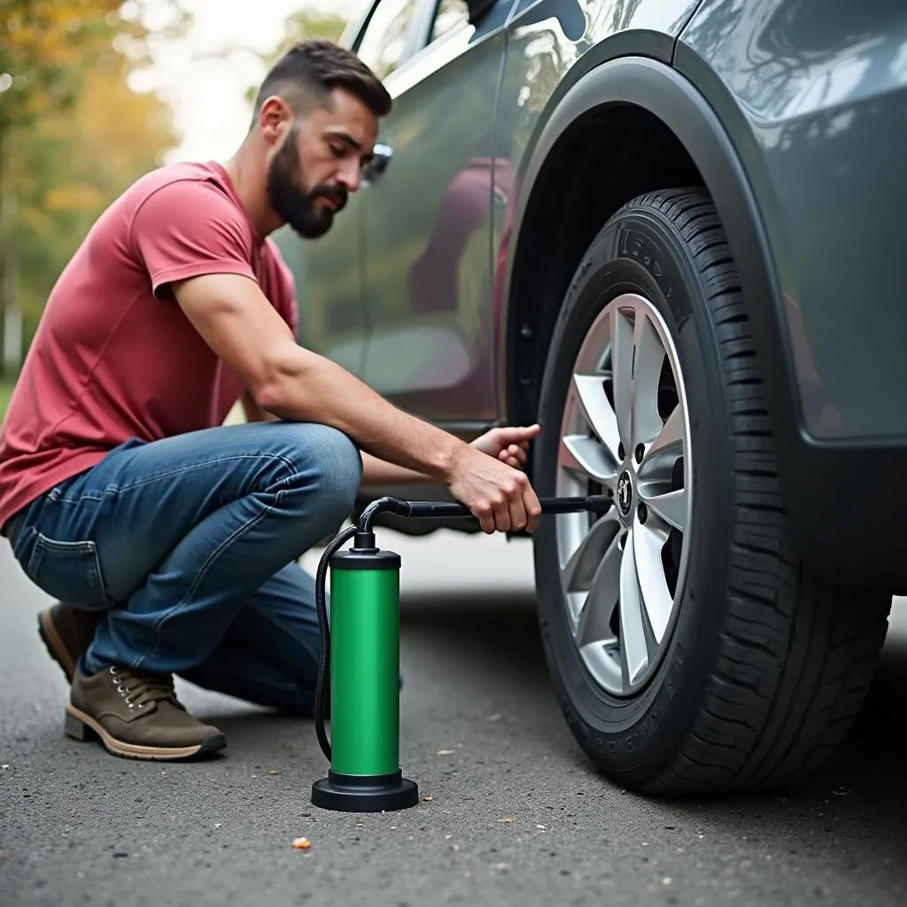 Pompe à pneus pour voiture à la maison