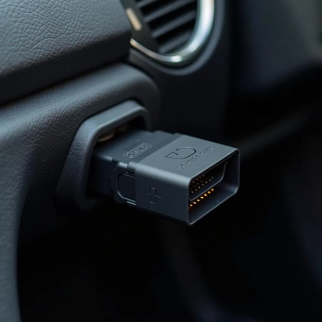 Prise OBD d'une voiture moderne avec connecteur de diagnostic