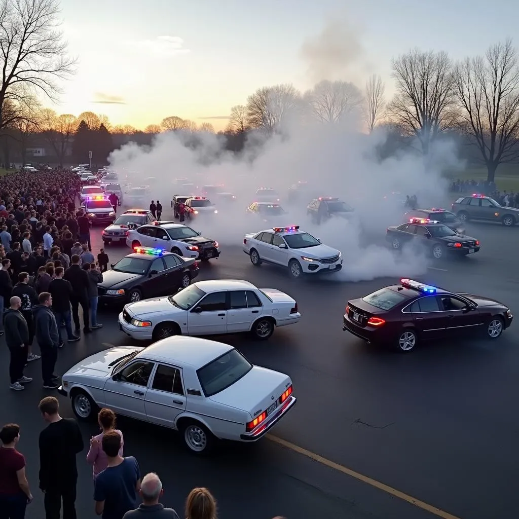 Rassemblement automobile illégale à Worcester