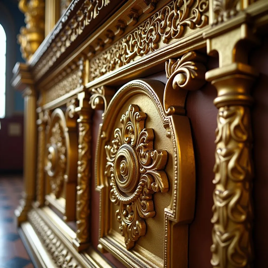 Retable de la chapelle St-Louis : sculpture sur bois dorée