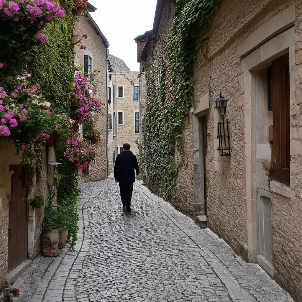 Rêve des ruelles d'un village