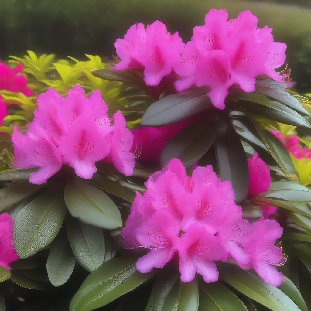 Rhododendron blooming