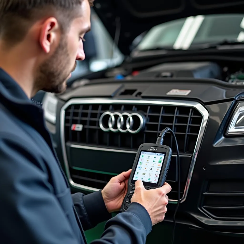 Scanner OBD2 connecté à une Audi Q5