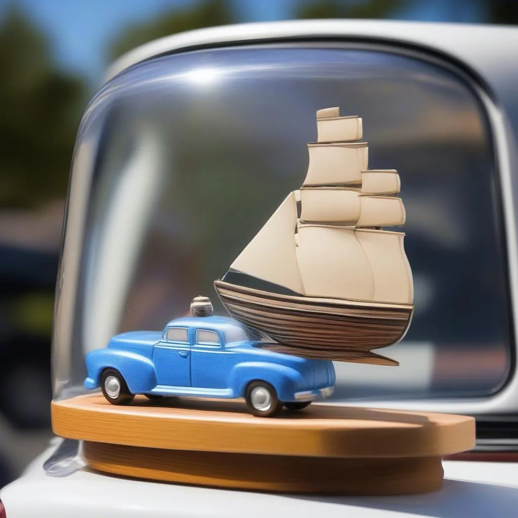 Ship in a bottle car decoration exterior