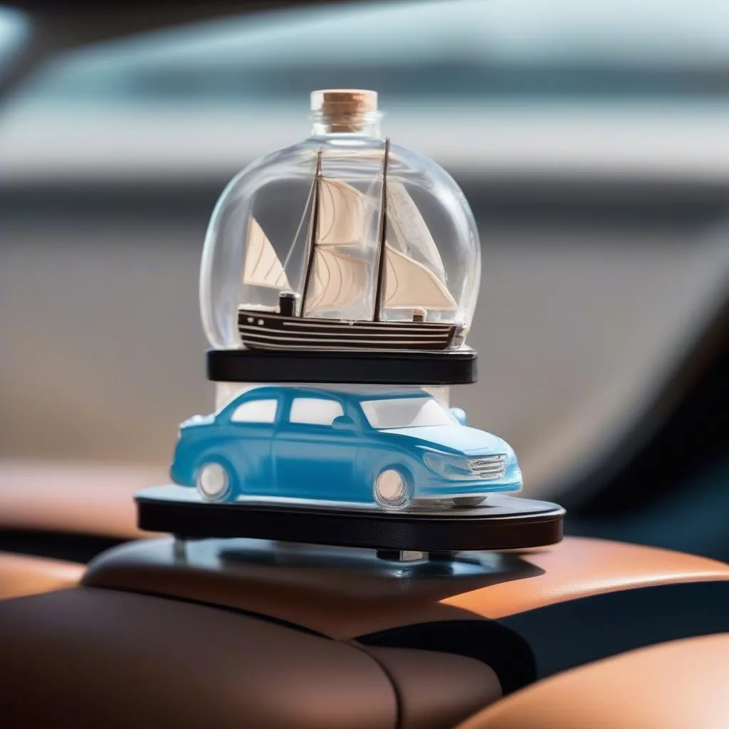 Ship in a bottle car decoration interior