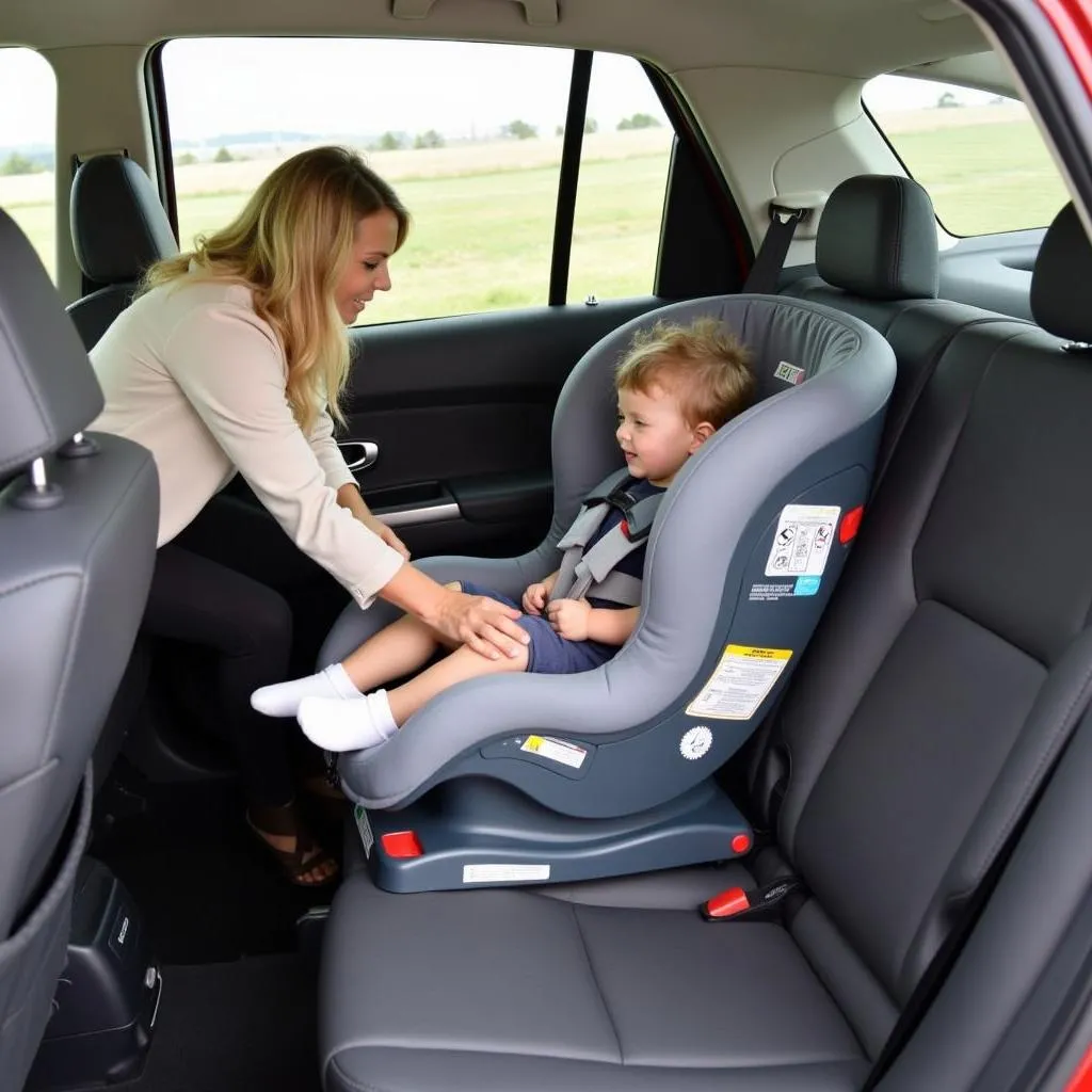 Installation d'un siège auto pliable dans une voiture