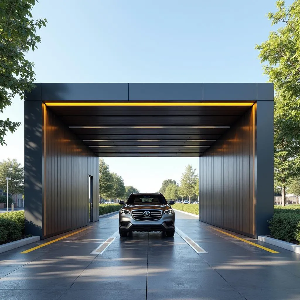 Station de lavage auto drive-thru moderne