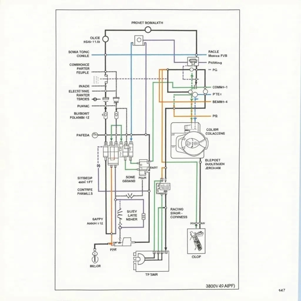 Schéma du système électrique d'une voiture italienne moderne