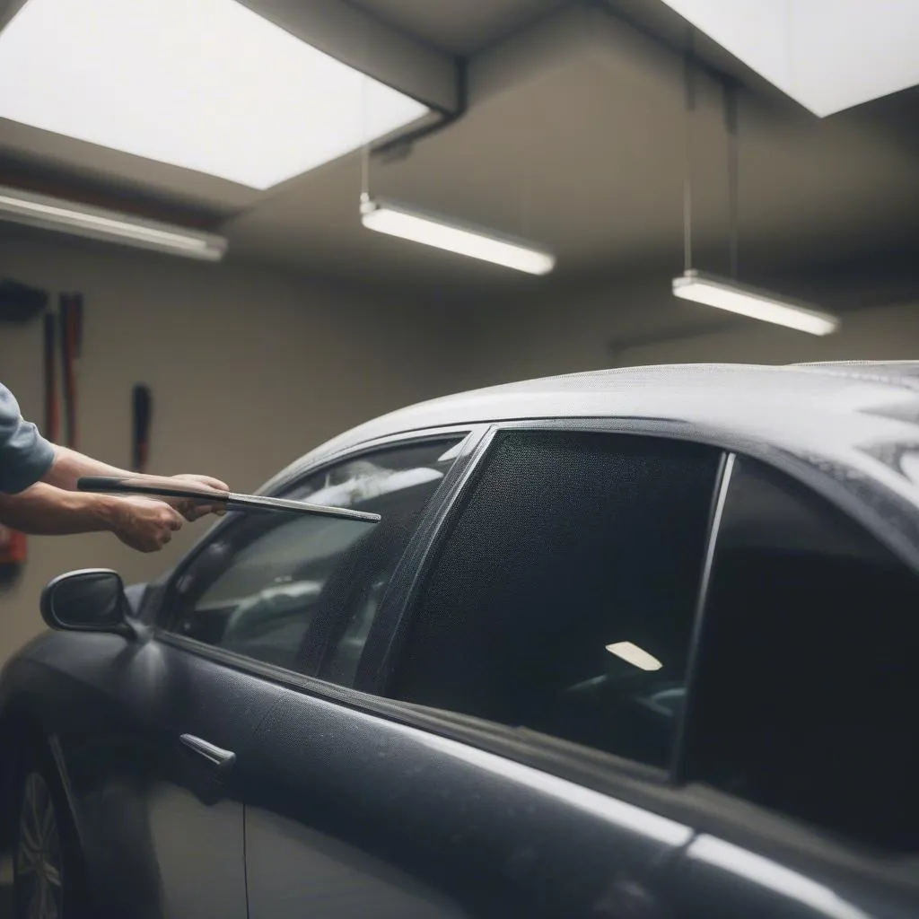 Installation de film teinté pour vitres de voiture en France