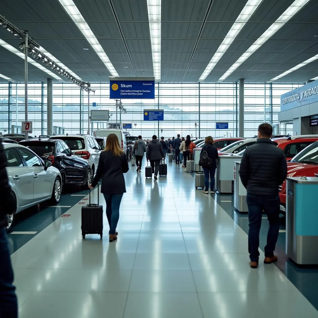 Terminal de location de voitures à l'aéroport Charles de Gaulle