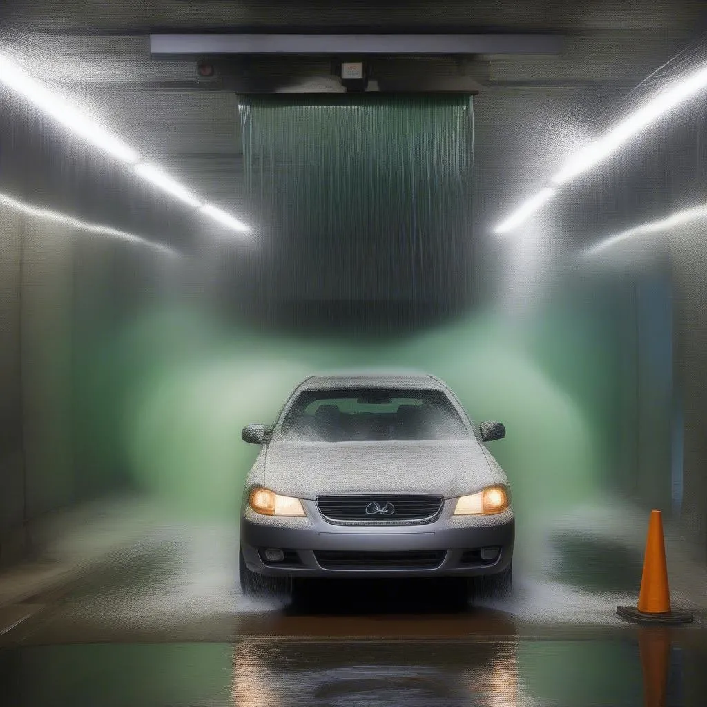 voiture dans un tunnel de lavage