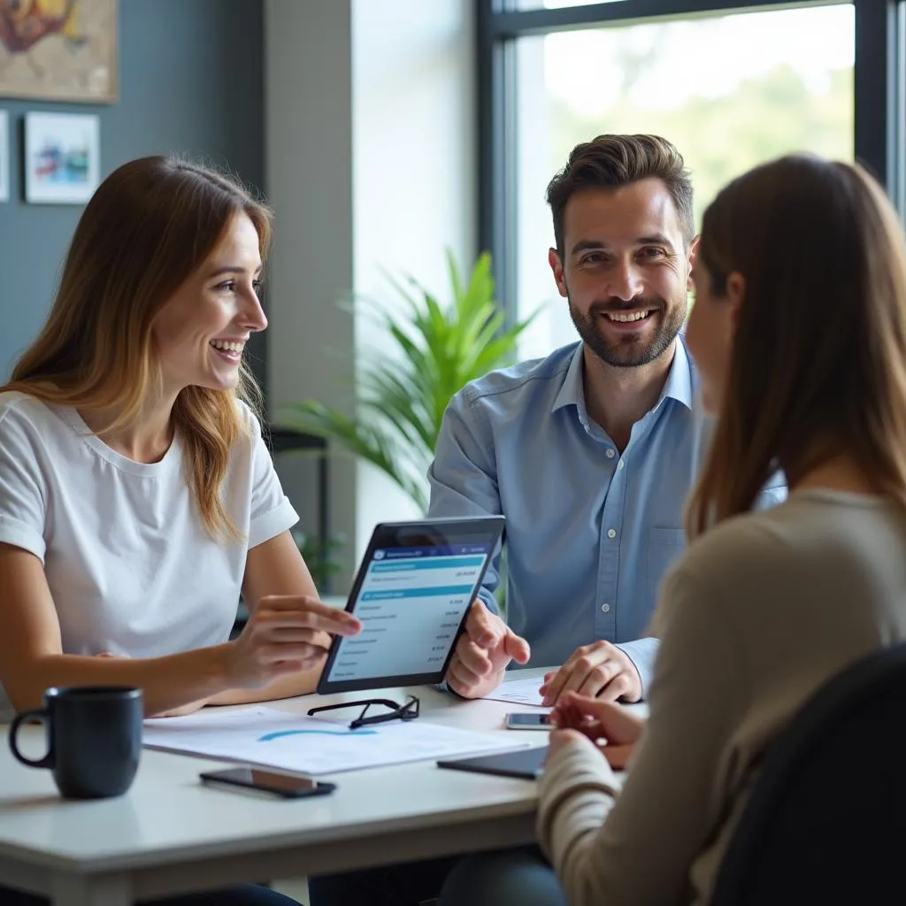 Un vendeur automobile discutant des options de financement avec un client