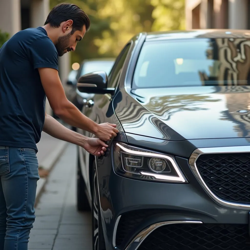 Vérification de l'état d'une voiture de location