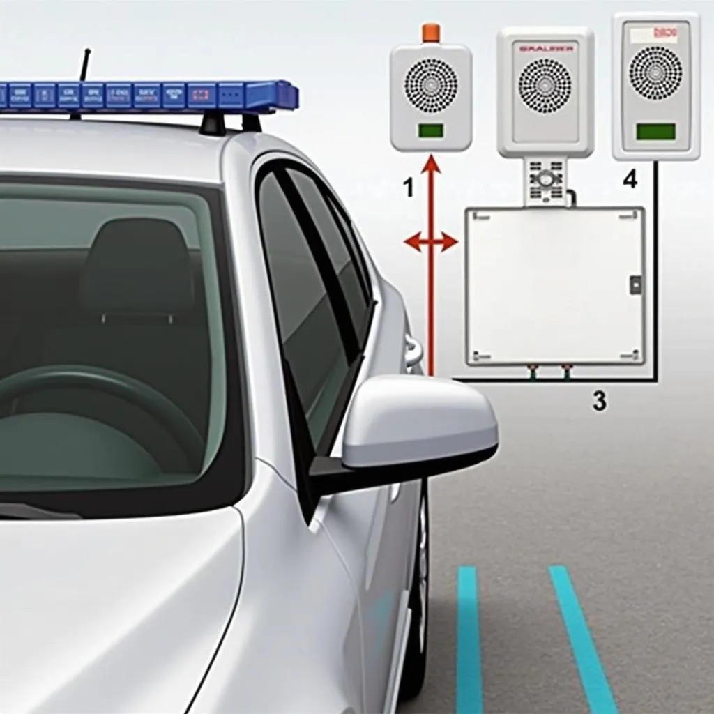 Voiture équipée d'une alarme périmétrique