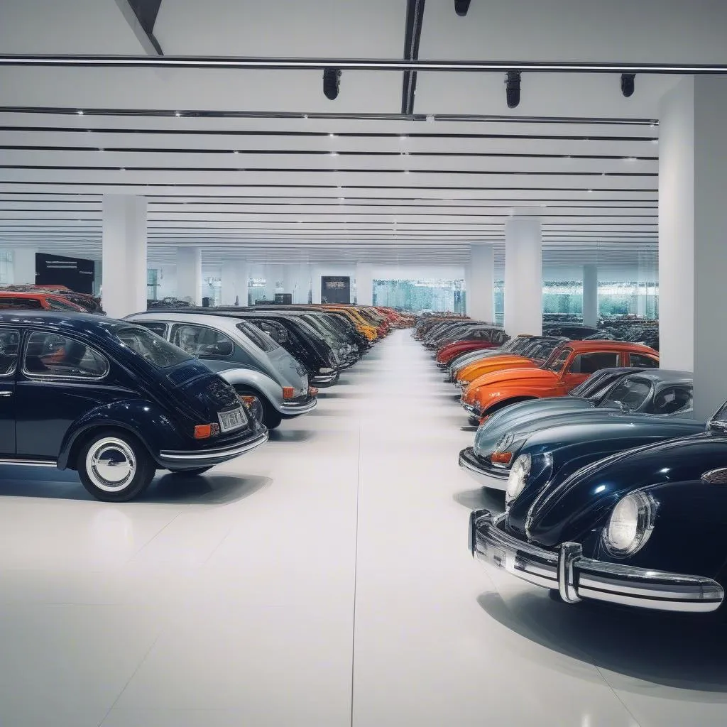 Interior of a VW showroom