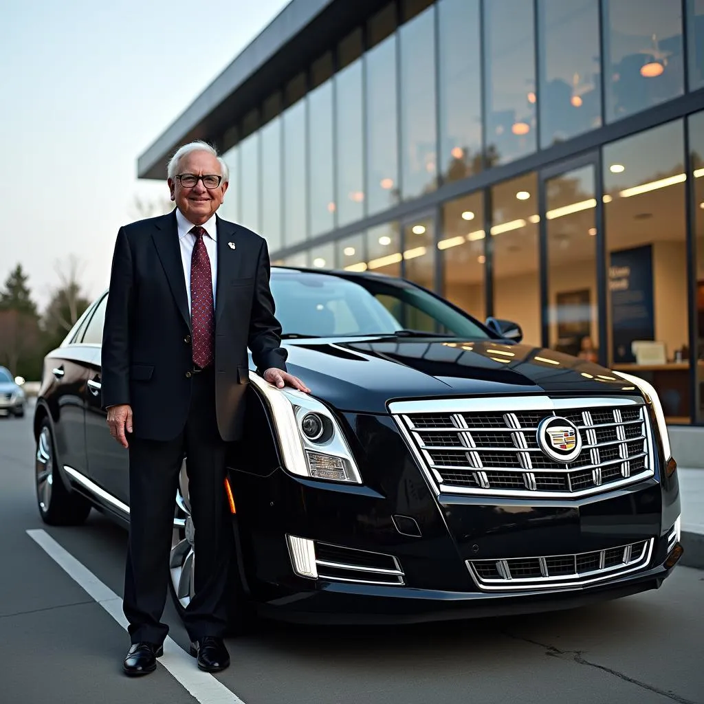 Warren Buffett avec sa voiture