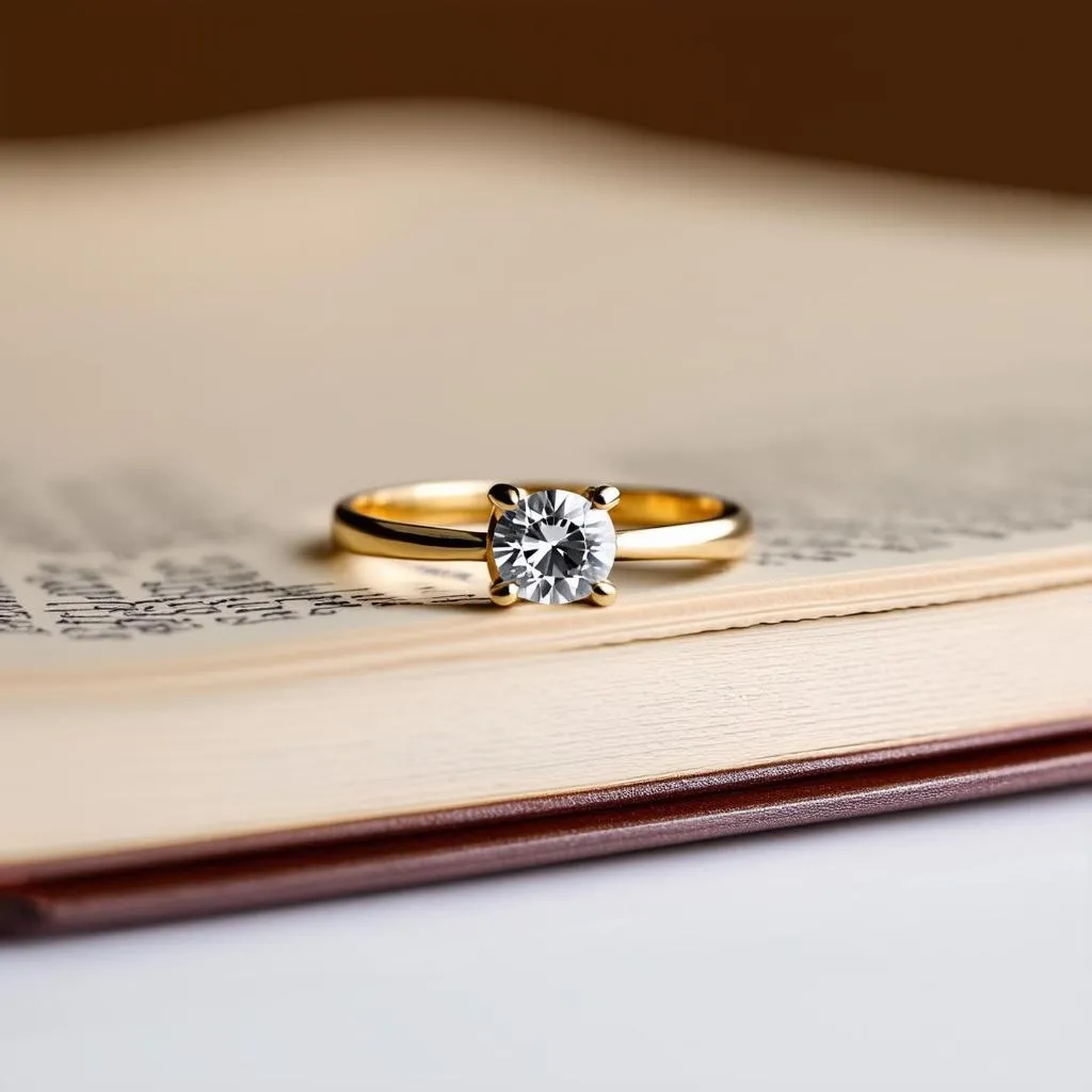 Anneau de mariage sur un livre