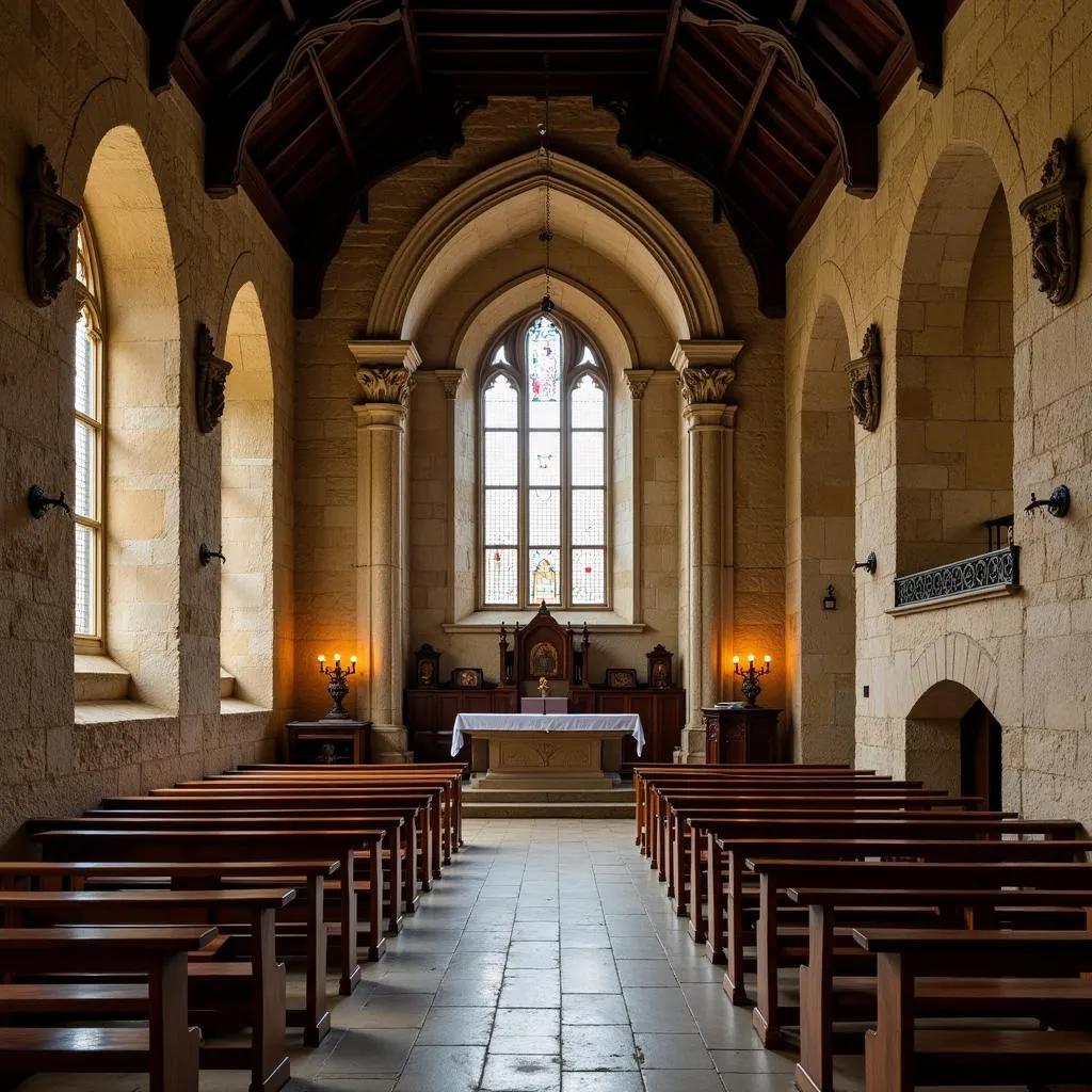 Autel dans une abbaye cistercienne, idéal pour la méditation