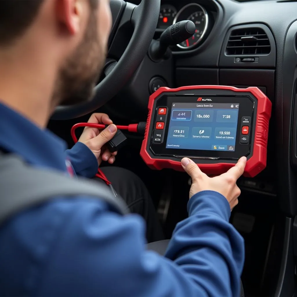 Autel MK808TS en action sur une voiture