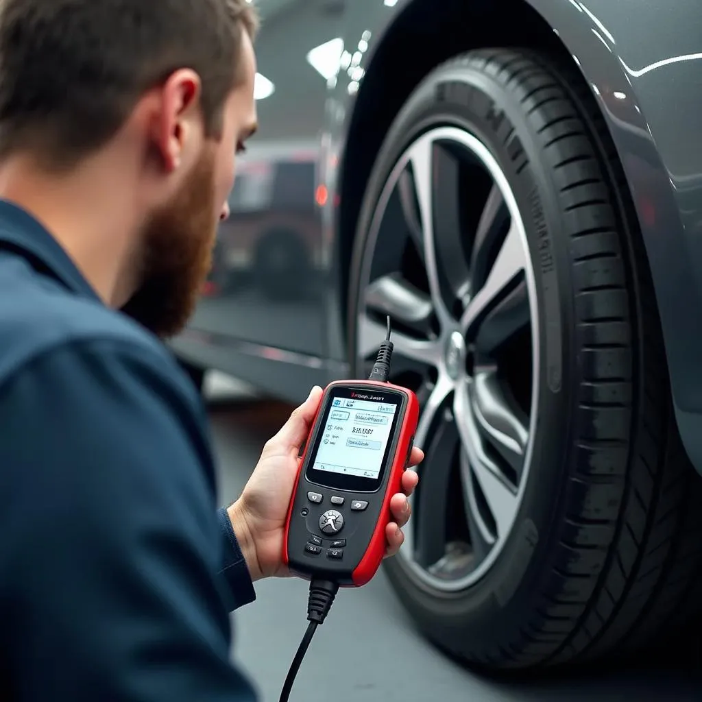 Outil Autel TPMS pas cher utilisé sur une Peugeot 308