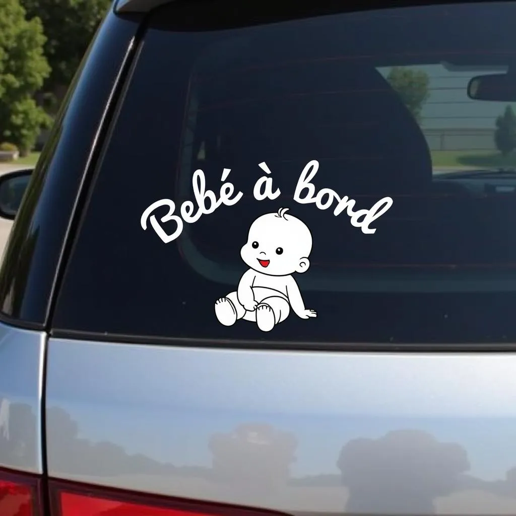 Stickers voiture drôle bébé à bord