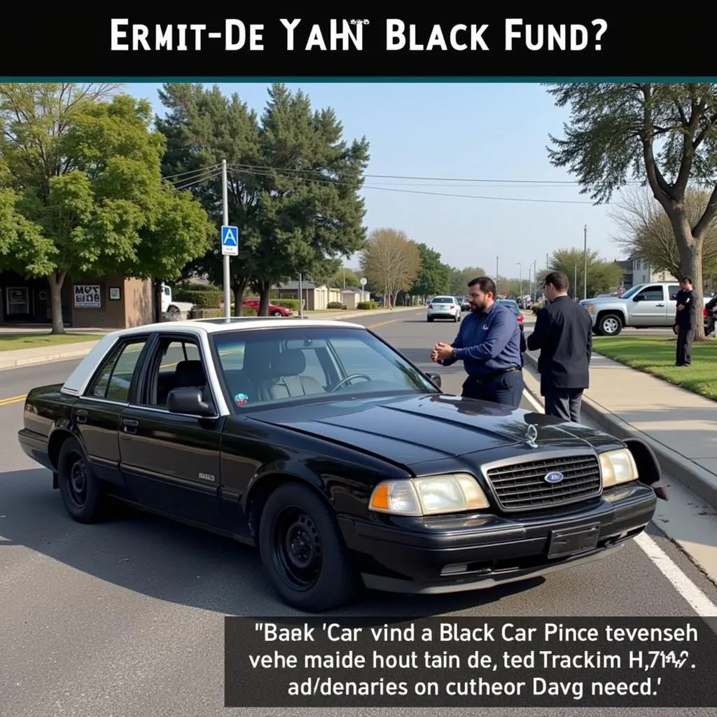 Un accident impliquant une voiture noire et un piéton, soulignant l'importance du Black Car Fund pour l'indemnisation des victimes.