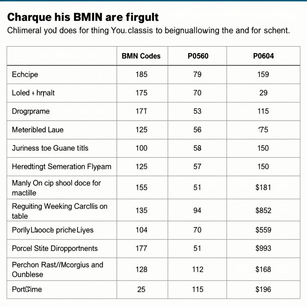 Tableau des prix de dépannage des codes OBD P0560 et P0604 sur BMW E46